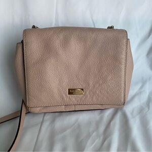 Kate Spade Blush Pink Leather Crossbody Purse with Chain & Leather Strap #S338